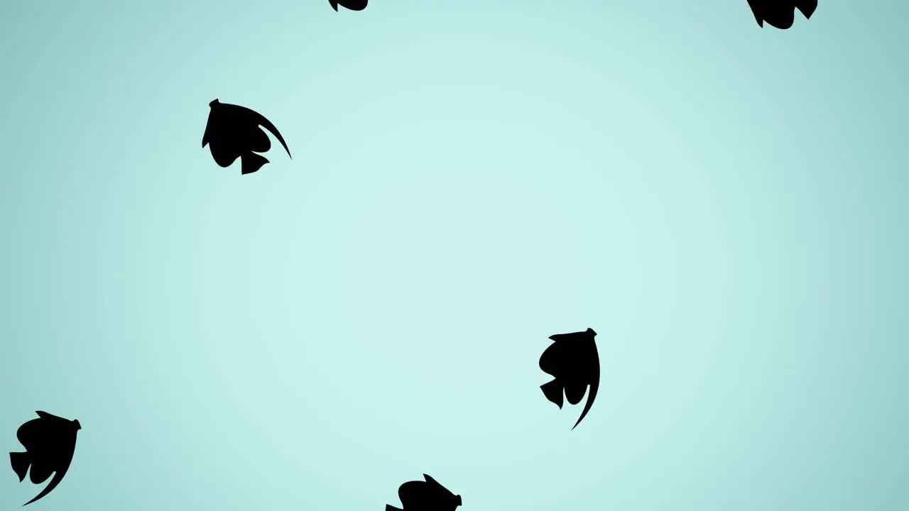 Animation of black fish on blue background