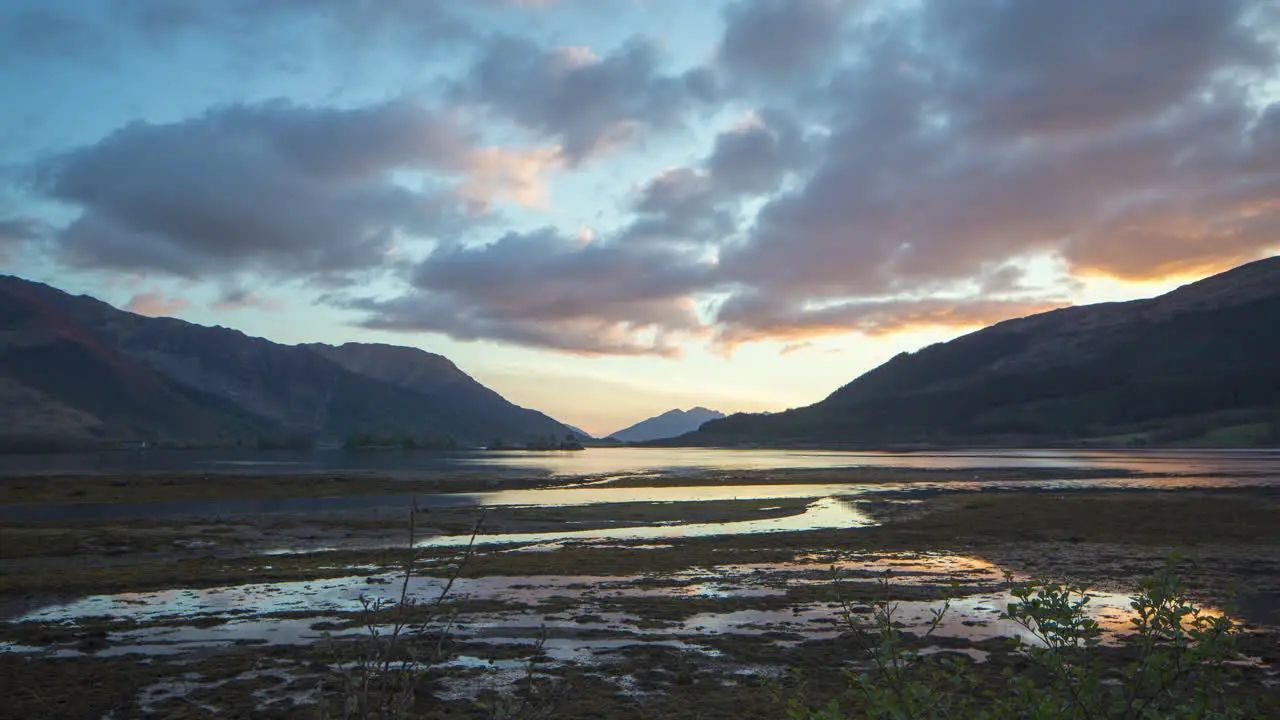 Loch Leven Stunning Colourful Sunset Timelapse from Invercoe Scottish Highlands Scotland