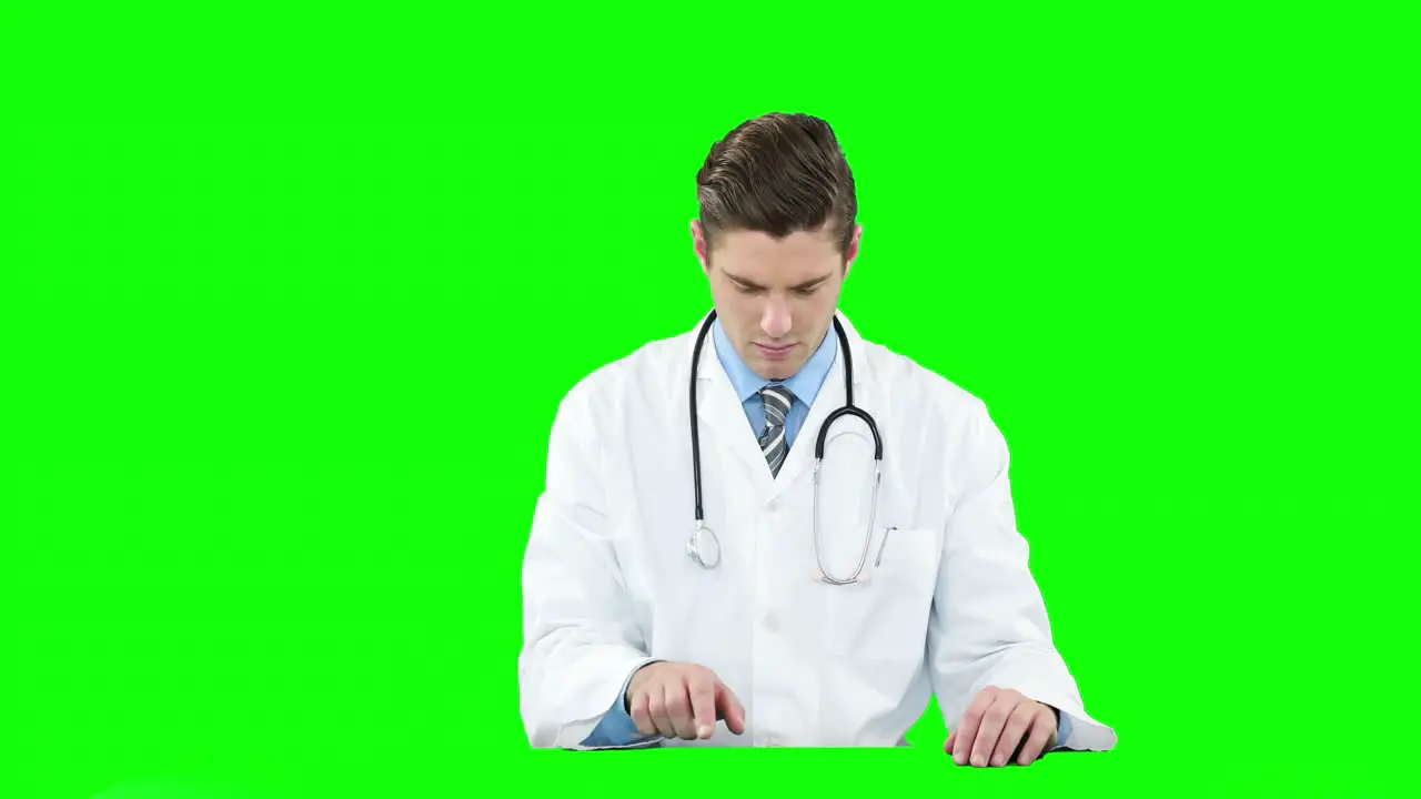 Male doctor using digital screen