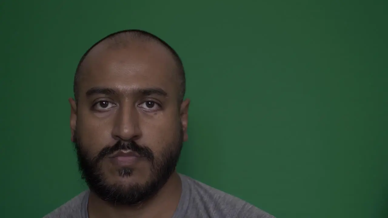 UK Asian Male Looking Directly At Camera Face Portrait