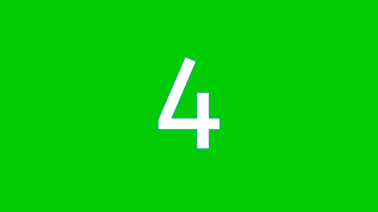 Number 4 animation green screen