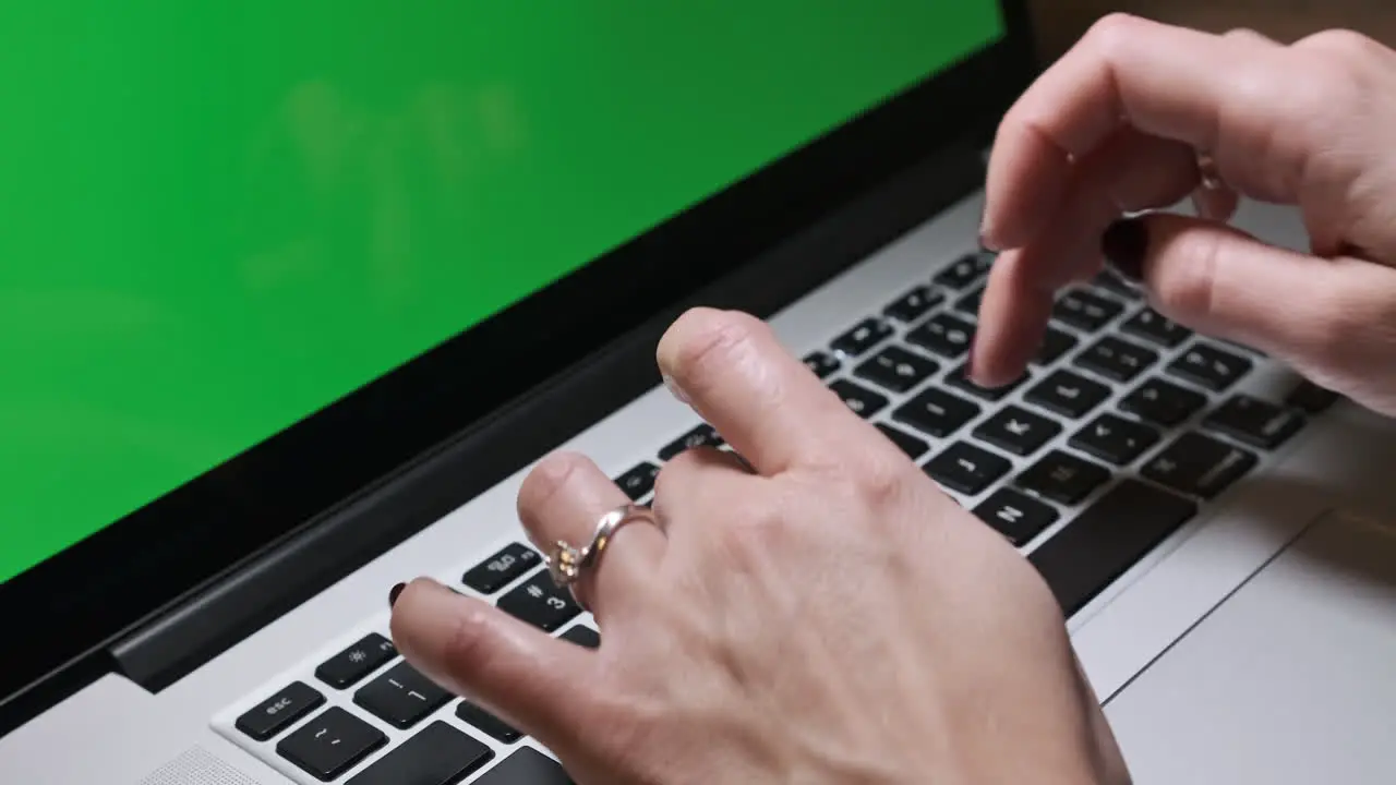 Woman Hands Typing on Laptop Office Work Concept