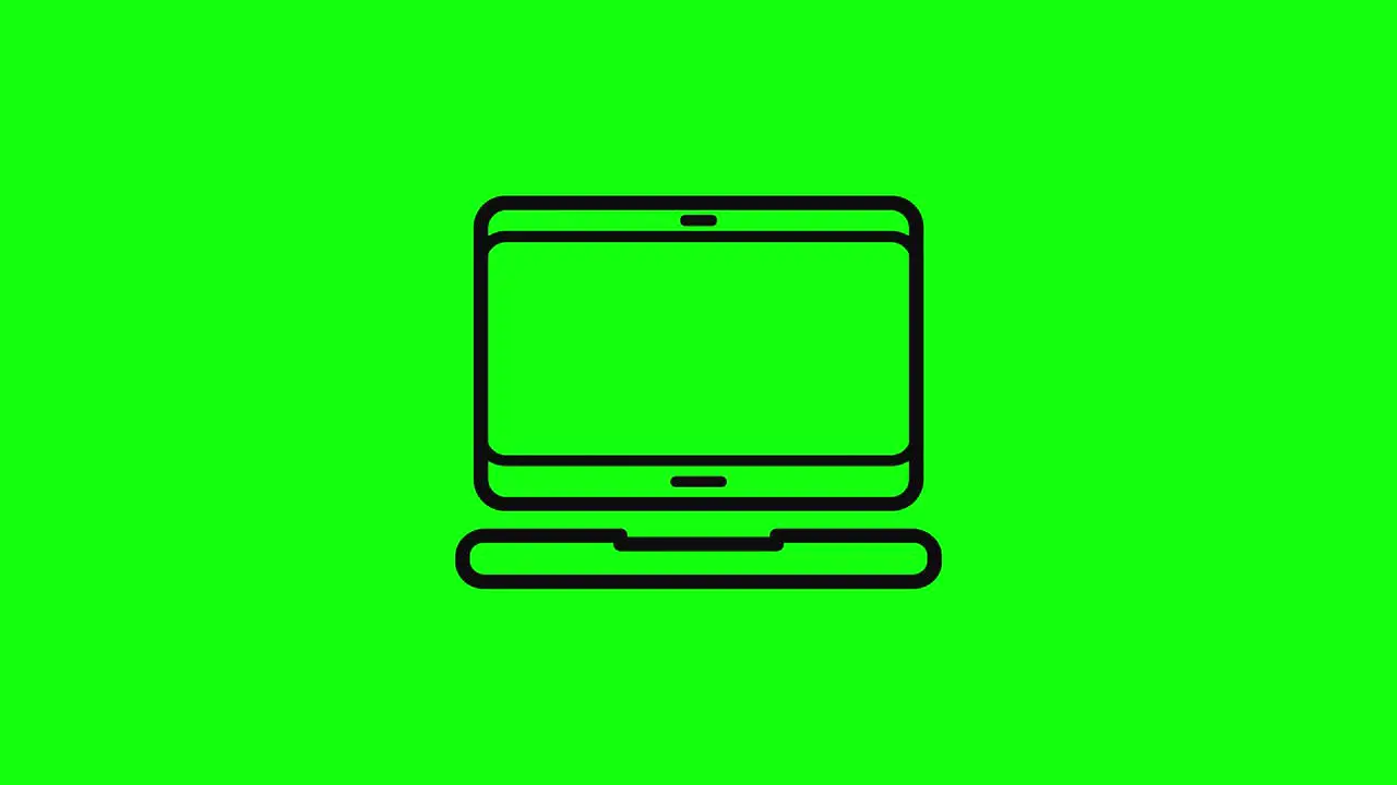 Laptop Pc computer icon green screen