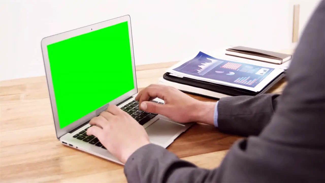 Businessman using laptop