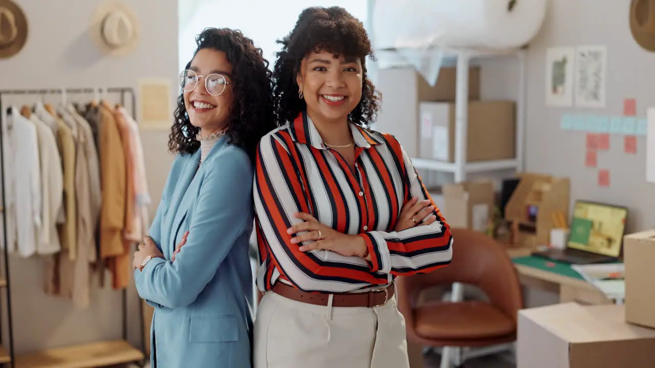 Crossed arms happy and face of business women