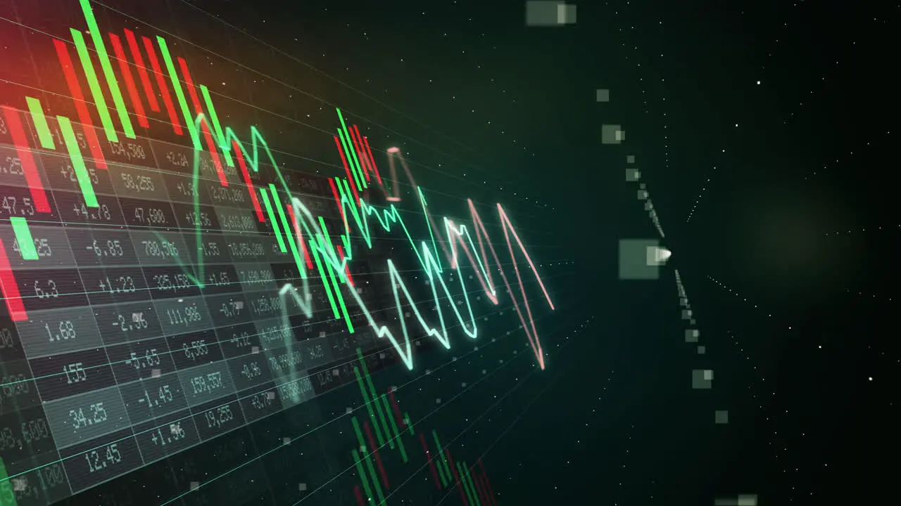 Stock Market Chart Animated Loop Red Green 02