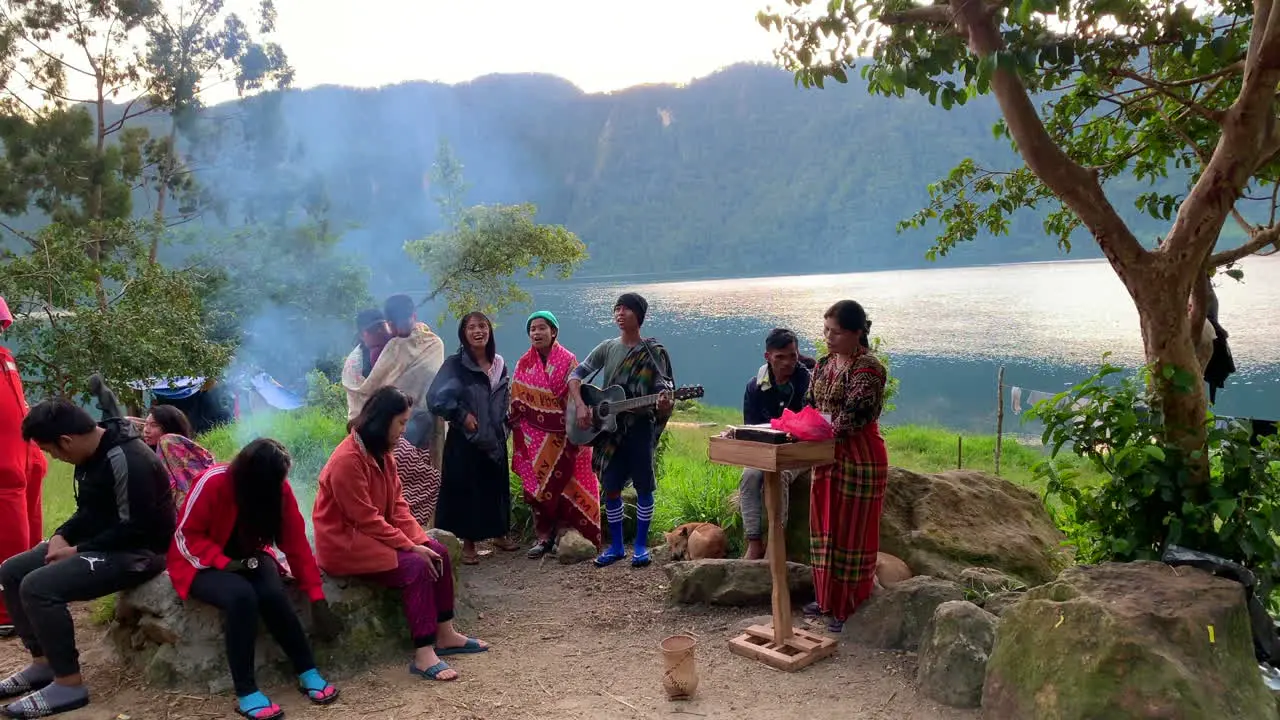 Colourful Tiboli tribes in south Cotabato gathering early morning by the side of the lake