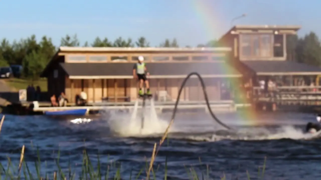 Leisure water sports activity in the lagoon