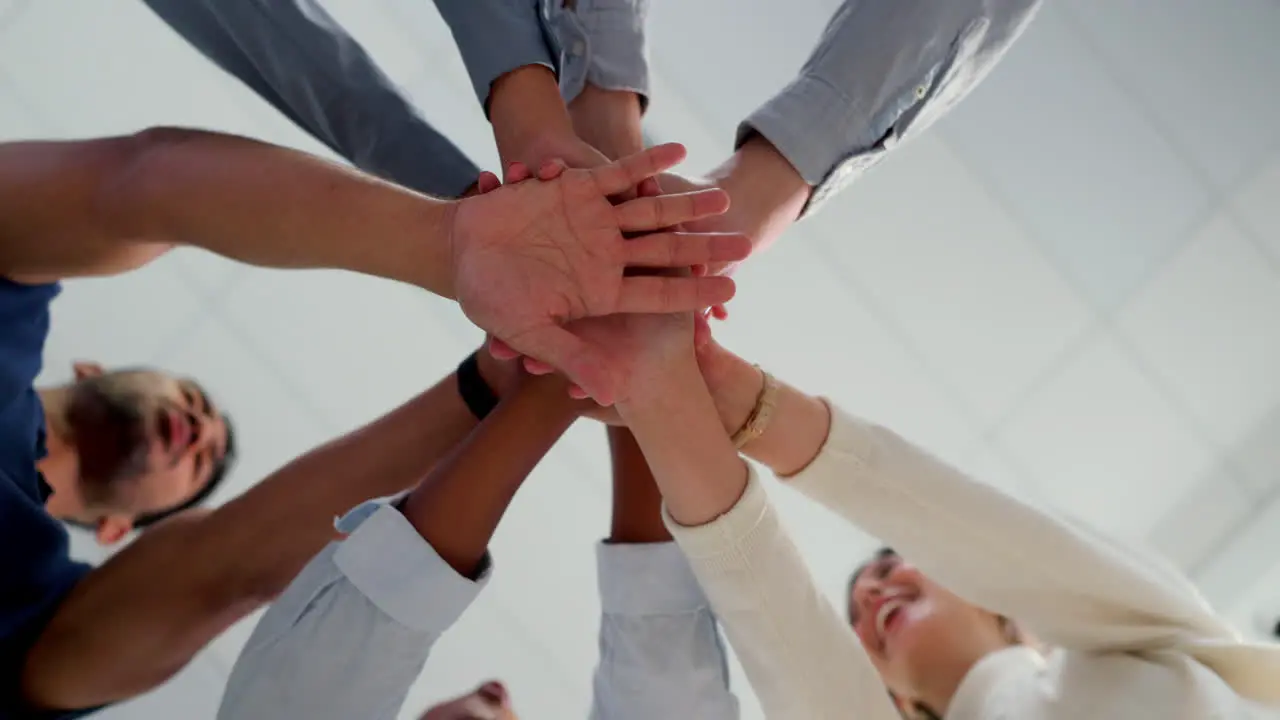 Business people hands and together with team