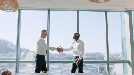 Collaboration applause and partnership handshake