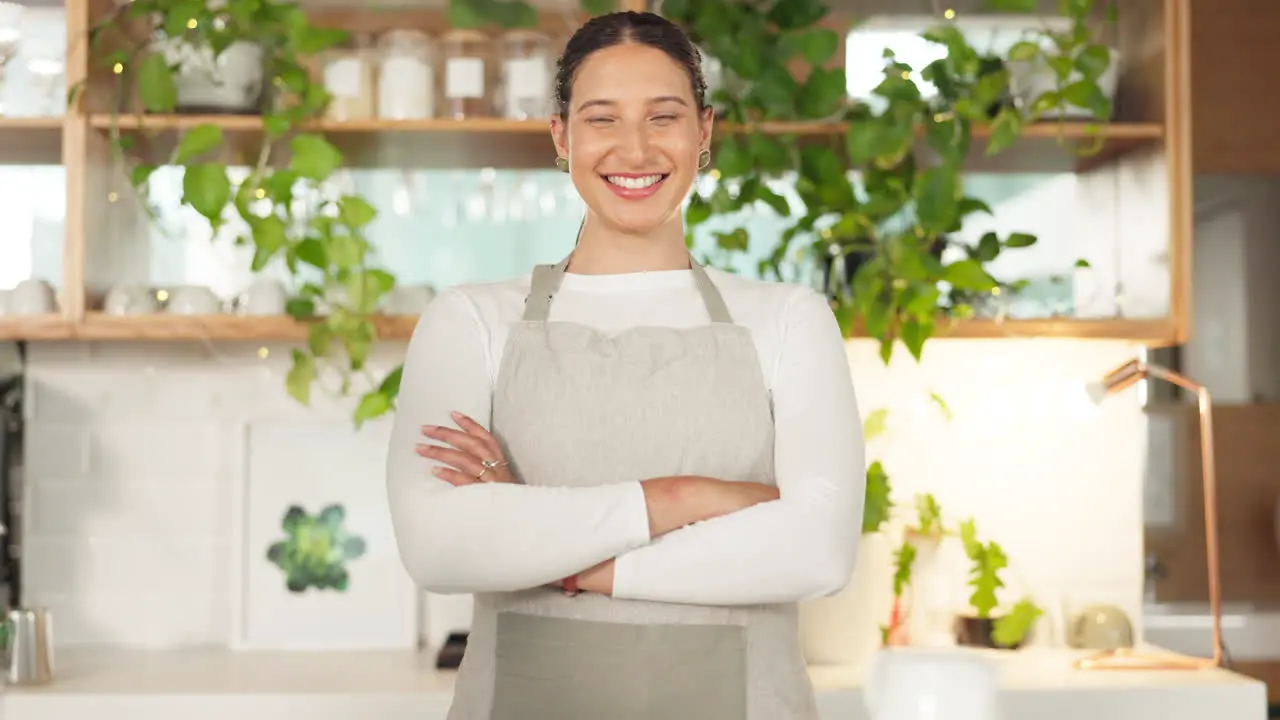 Cafe face of woman or small business owner