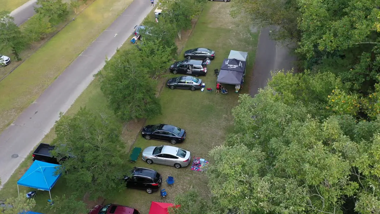 Parking lot at the park during an event