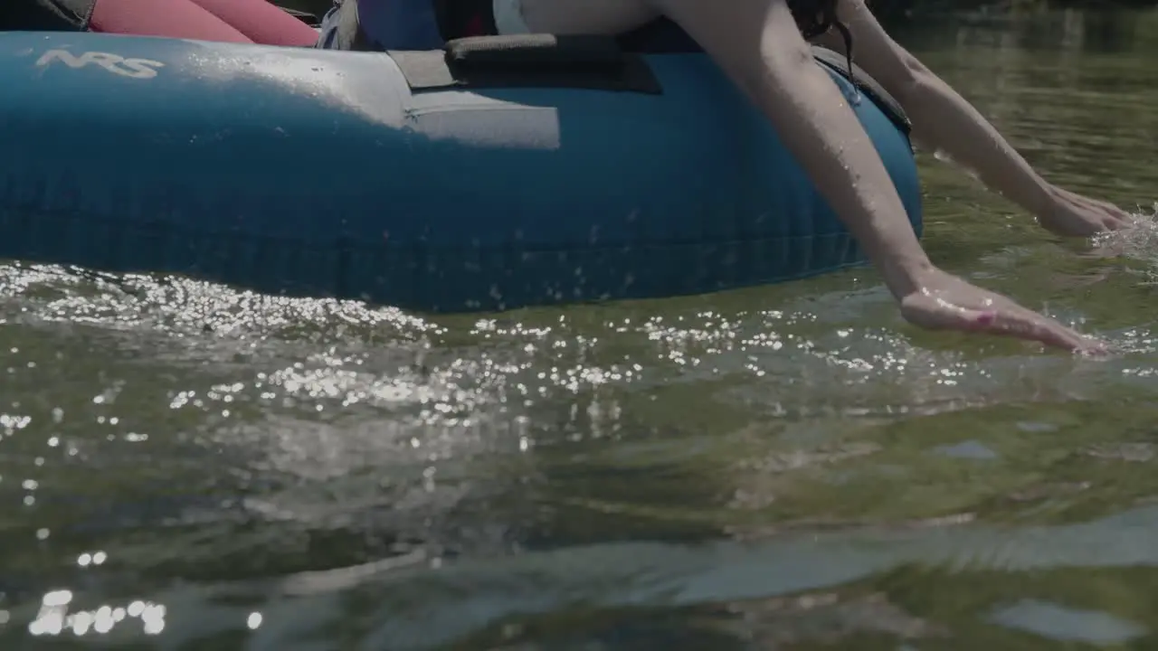 Girl rowing in the river