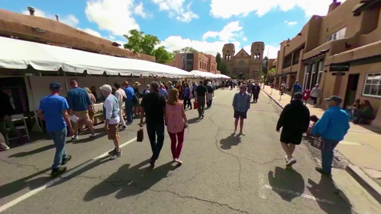 Walking the streets of downtown Santa Fe during city fair