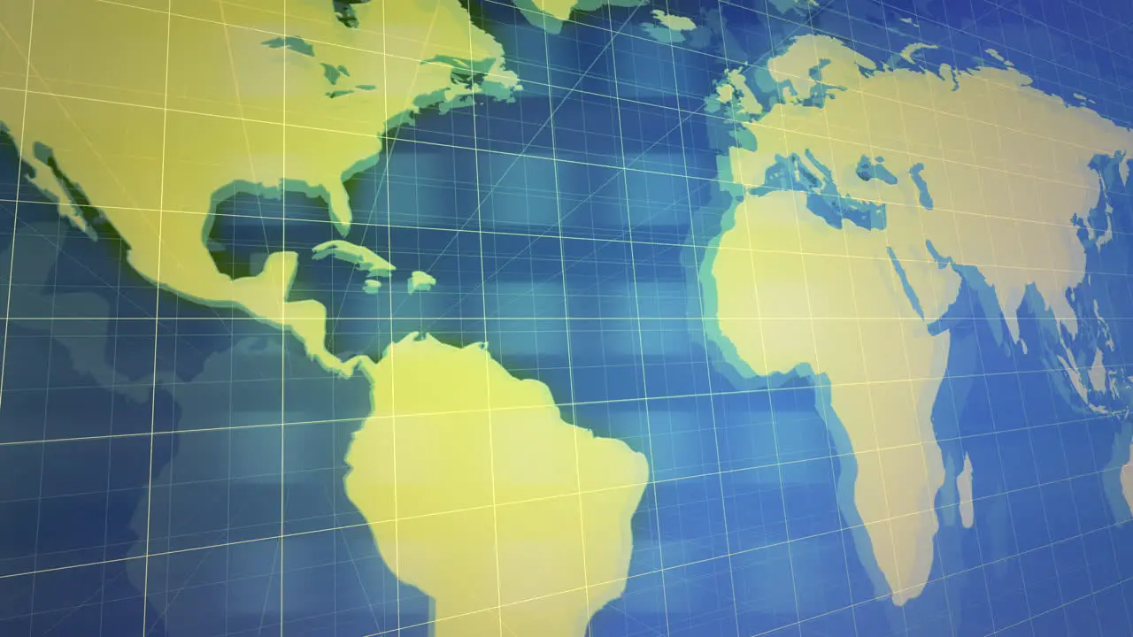 News intro graphic animation with grid and world map 3