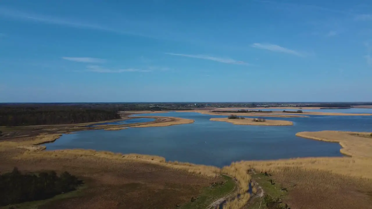 Hiiumaa Island Lake Exploration Aerial Drone Video 4K