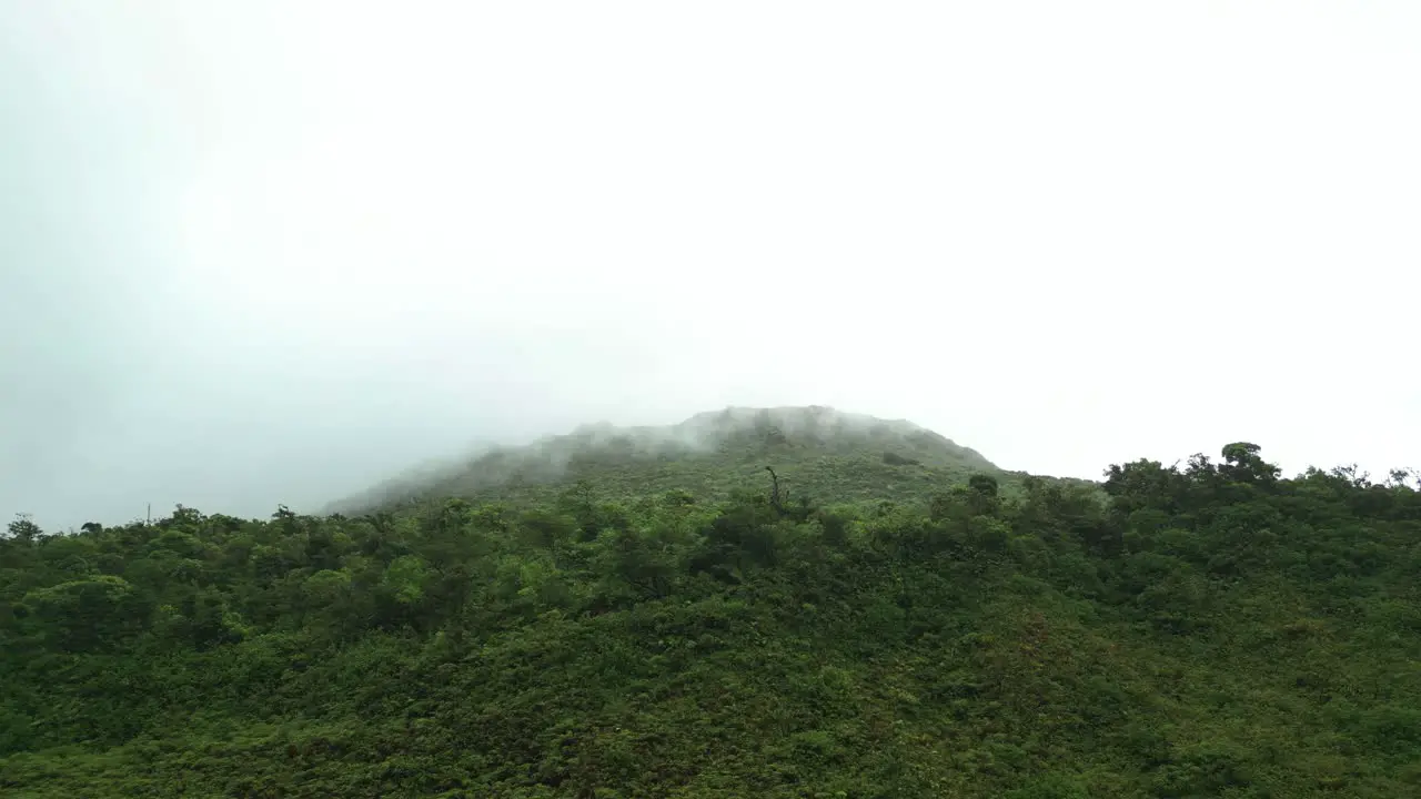 Foggy Mountain side Drone shot