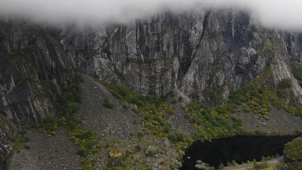 Cinematic drone footage of a famous valley in Western Norway