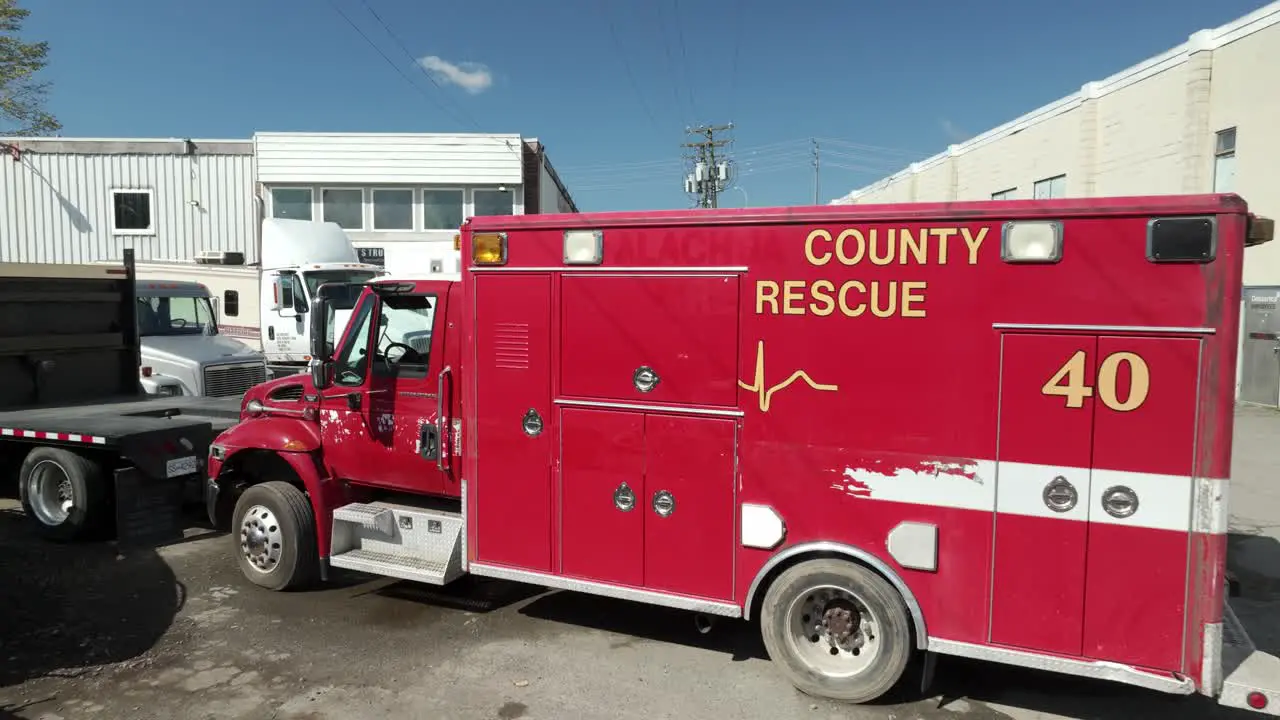 Fire Department Emergency Medical Services Vehicle Parked Outdoor