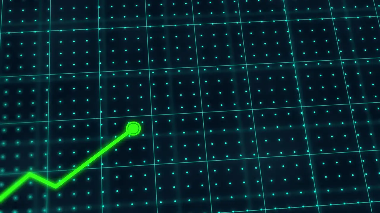 Green Growing Line Graph going up concept of business development