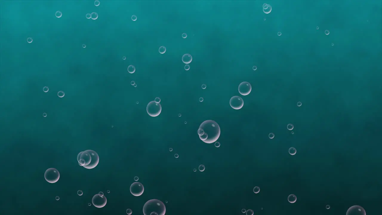 Bubble liquid 3D animation rising through ocean water motion graphics background beverage soda visual effect soap particles digital art oil teal aqua