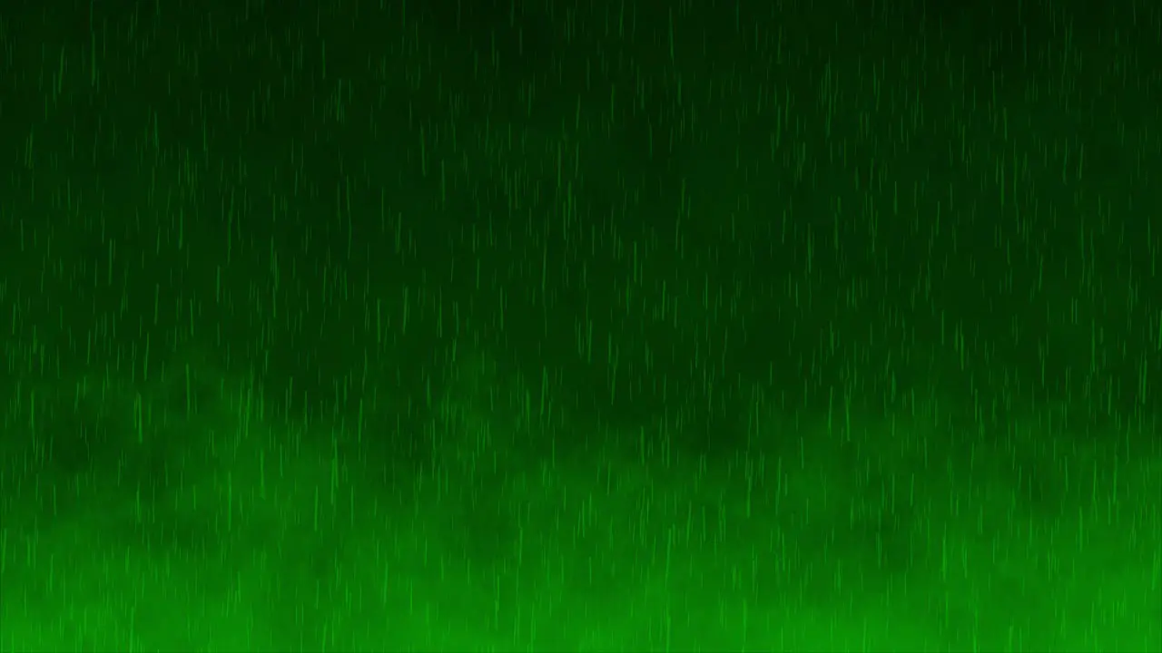 Rainfall animation overlay background motion graphics storm seamless raindrops falling thunderstorm overlay visual effect gradient dark green