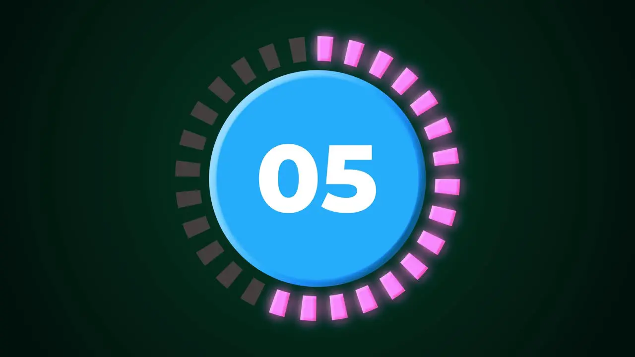 Countdown clock timer animation motion graphics movement 10 seconds introduction visual effect abstract modern technology background universal 4K pink blue dark green