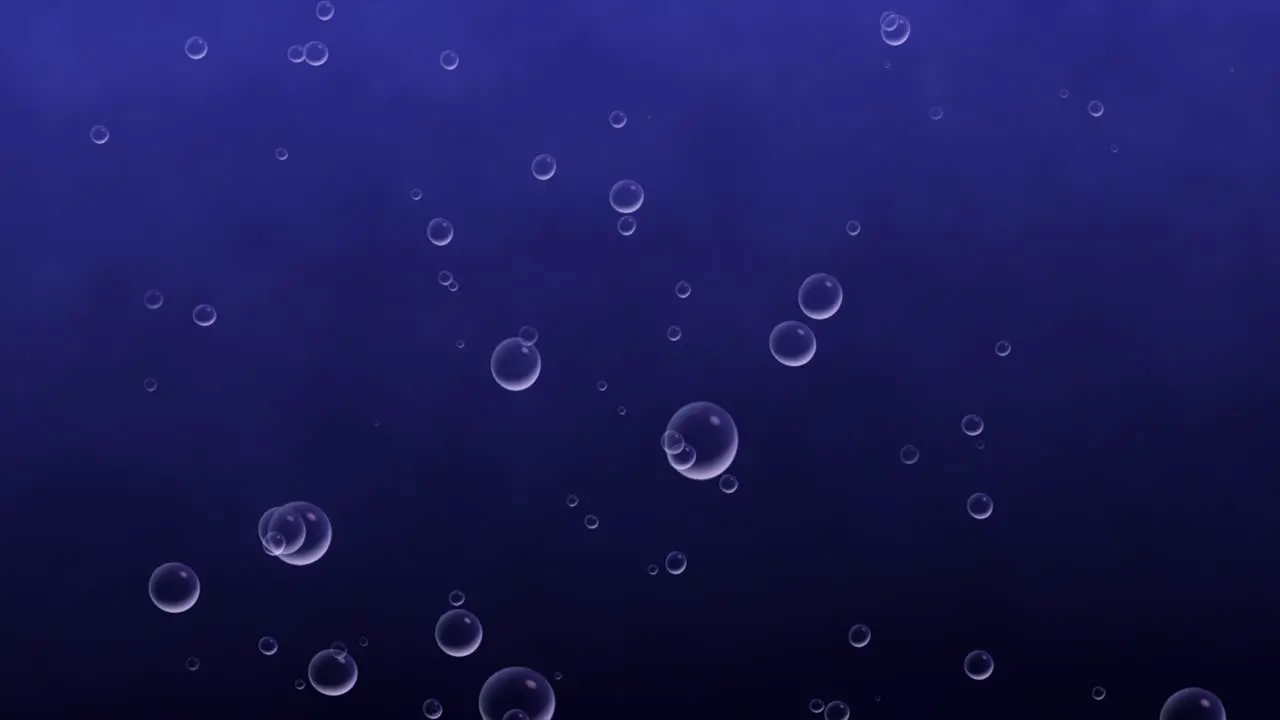 Bubble liquid 3D animation moving rising through ocean water motion graphics background beverage soda visual effect soap particles digital art blue