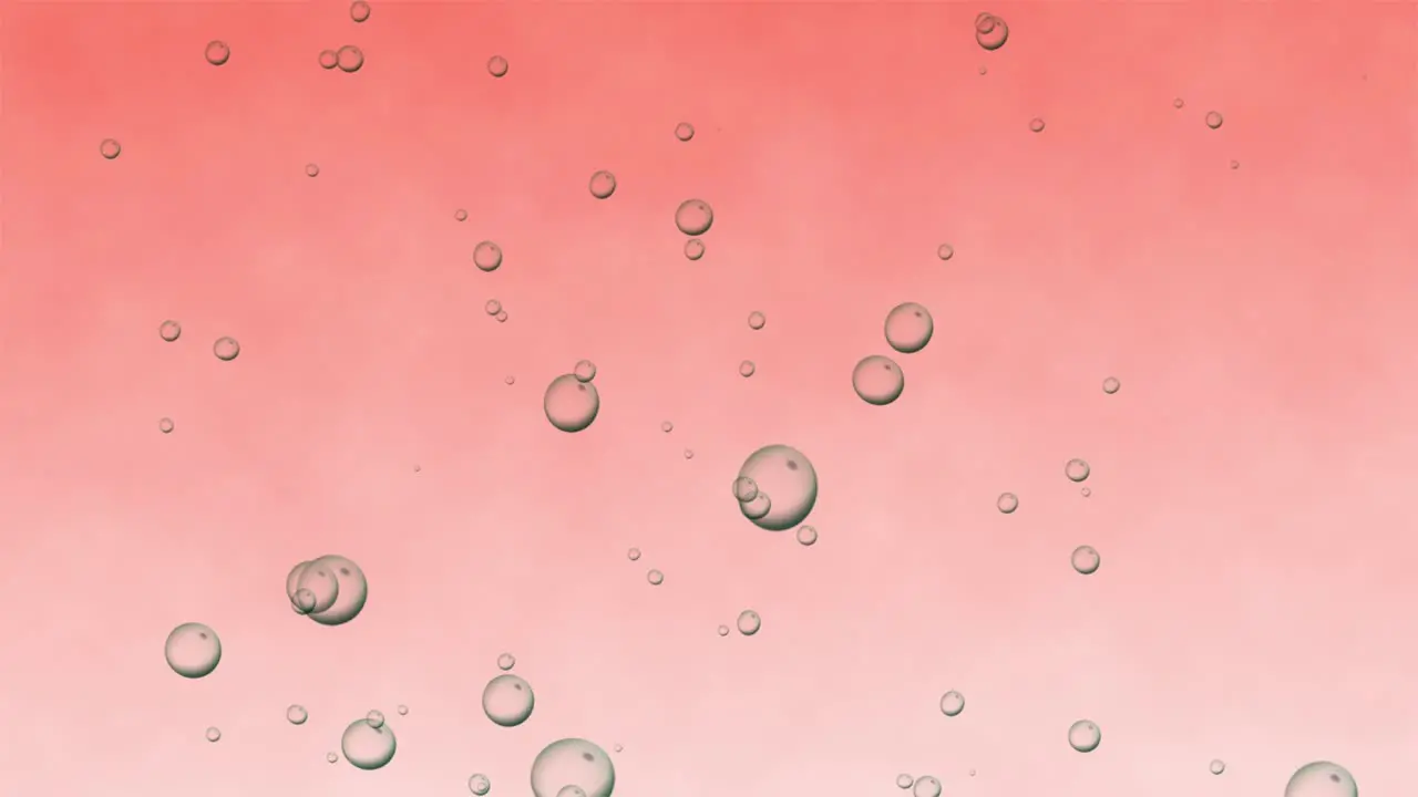 Bubble liquid 3D animation rising through ocean water motion graphics background beverage soda visual effect soap particles digital art oil pink white