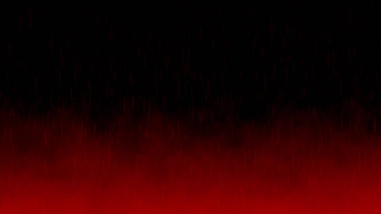 Rainfall animation overlay background motion graphics storm seamless raindrops falling thunderstorm overlay visual effect gradient black red