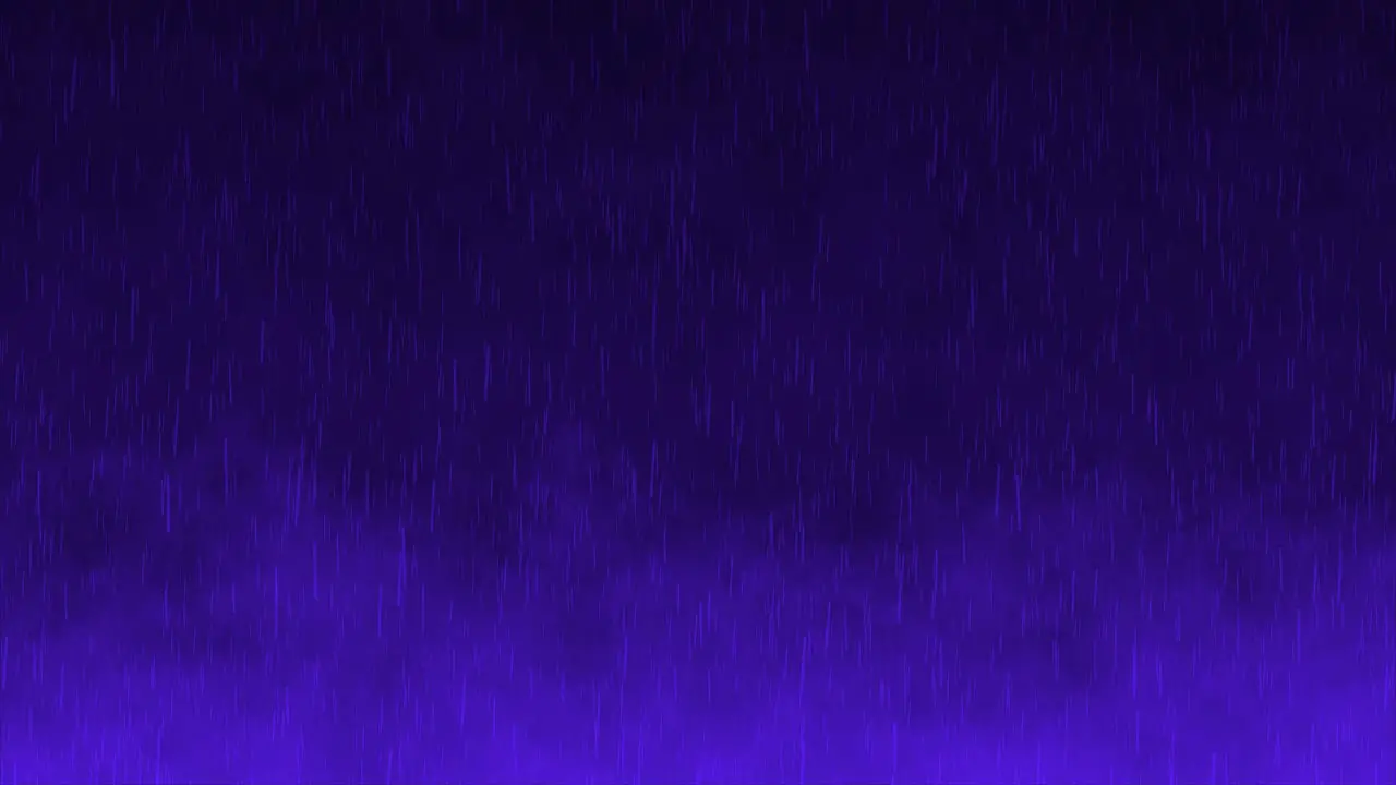 Rainfall animation overlay background motion graphics storm seamless raindrops falling thunderstorm overlay visual effect gradient dark purple