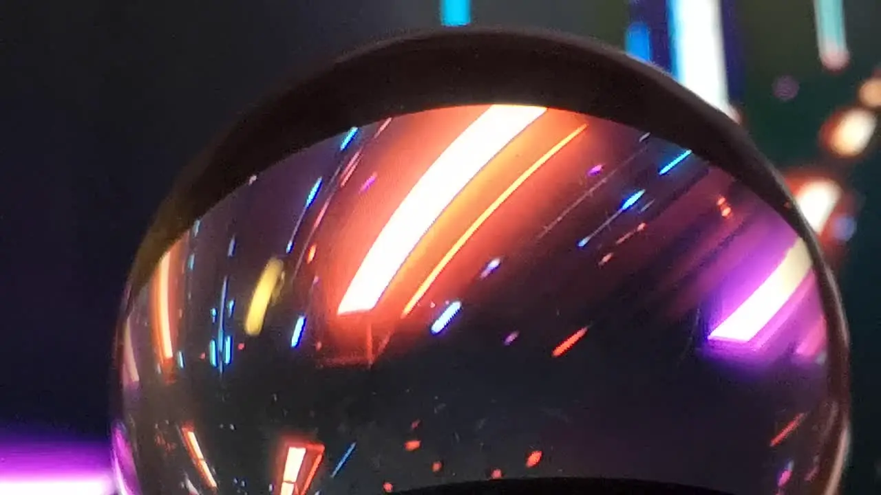 Crystal ball geometric futuristic light show digital vortex pattern cyberpunk effects