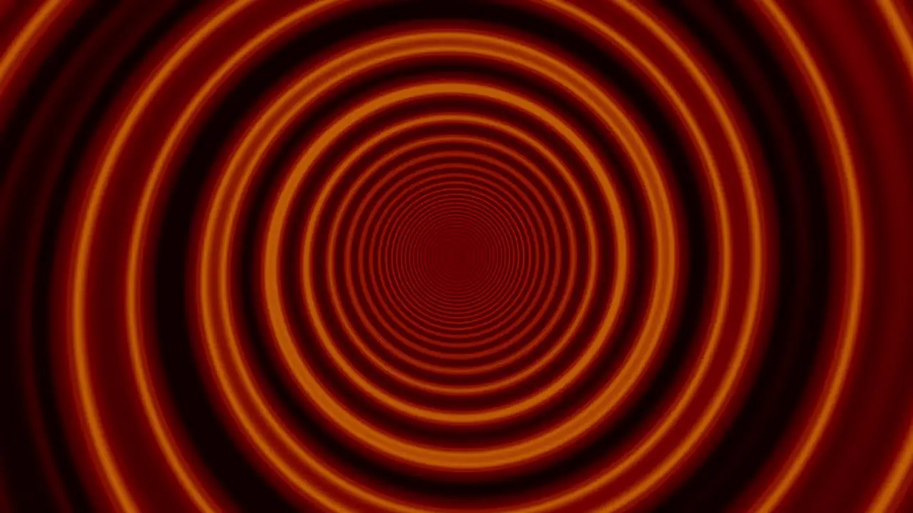 Animation of glowing red orange tunnel like spiral