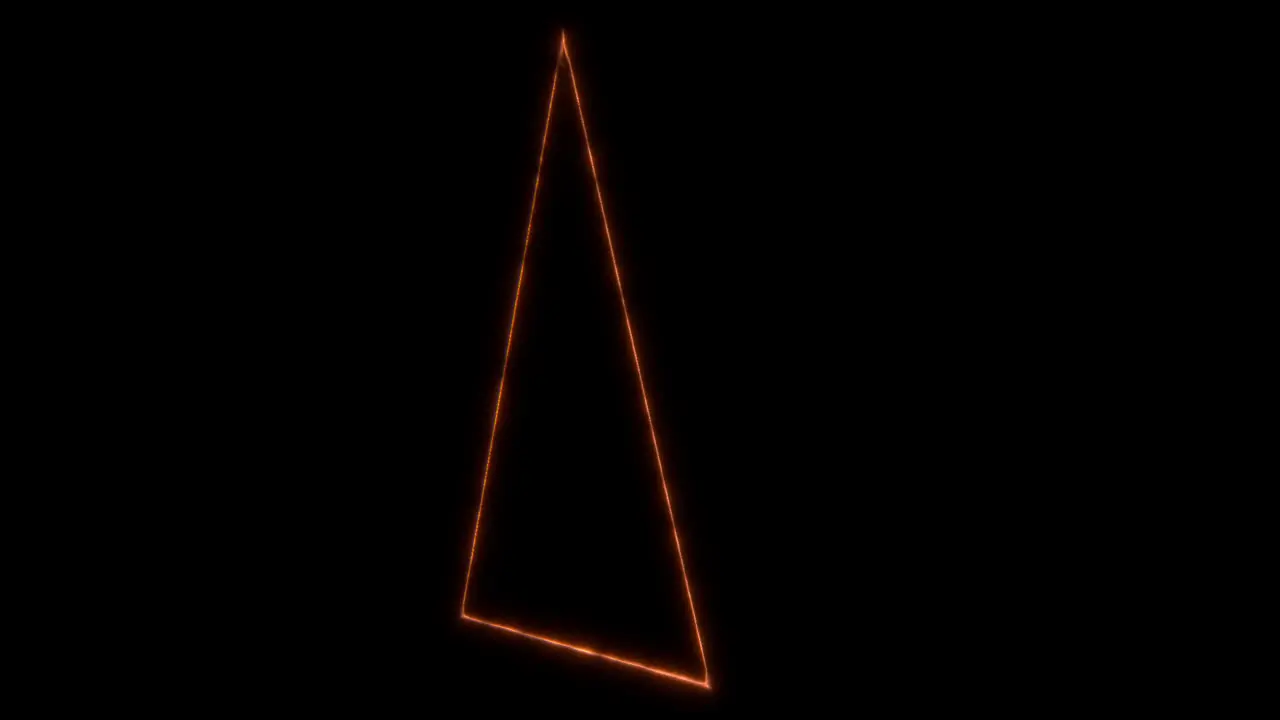 Animation of special effects of enchantment of mystic arts with a triangle shape from side  orange lines