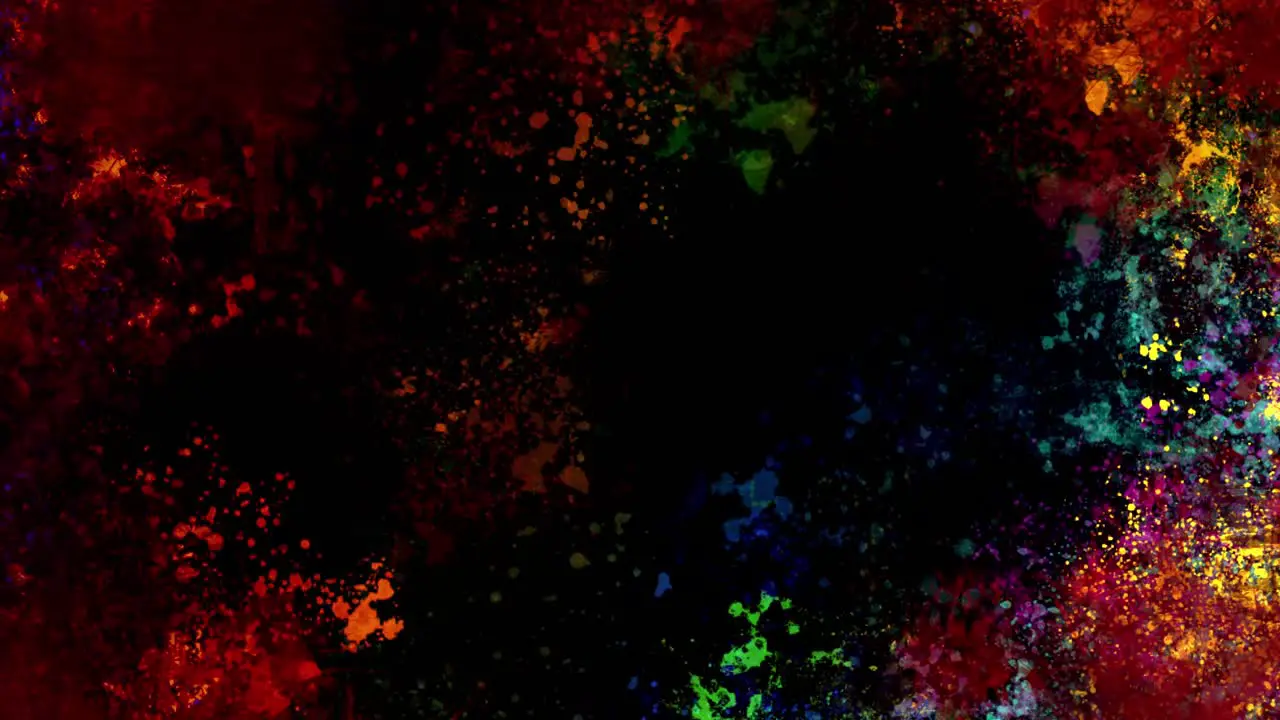 Trembling colorful jelly splashes of paint on black background