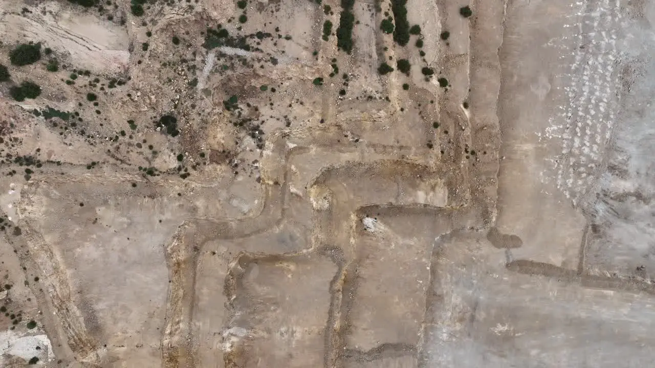 Drone flying along an old quarry in South Australia