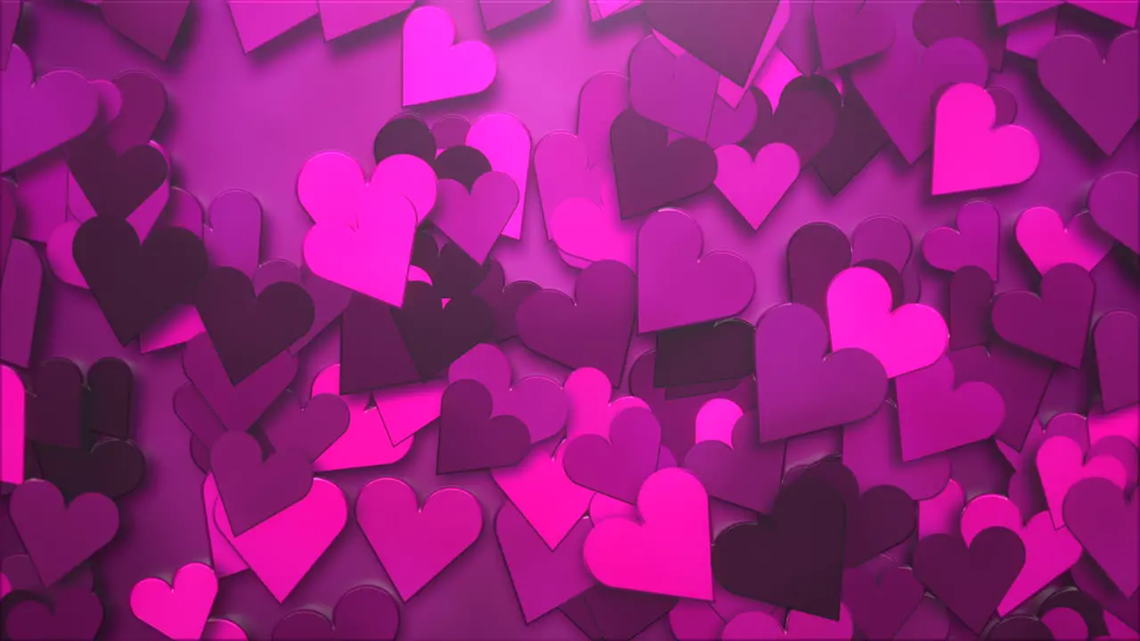 Animation closeup motion romantic hearts on Valentines day 29