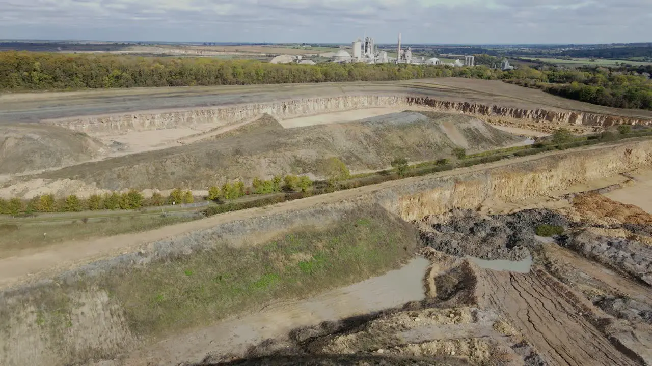 Kenton Cement works and quarry near Stamford Lincolnshire UK aerial footage