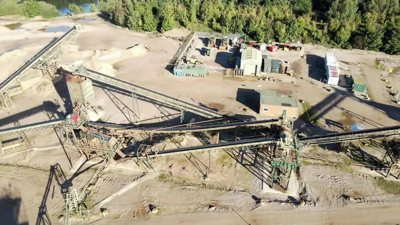 Tarmac Quarry Collingham Newark aerial view of conveyers and plant