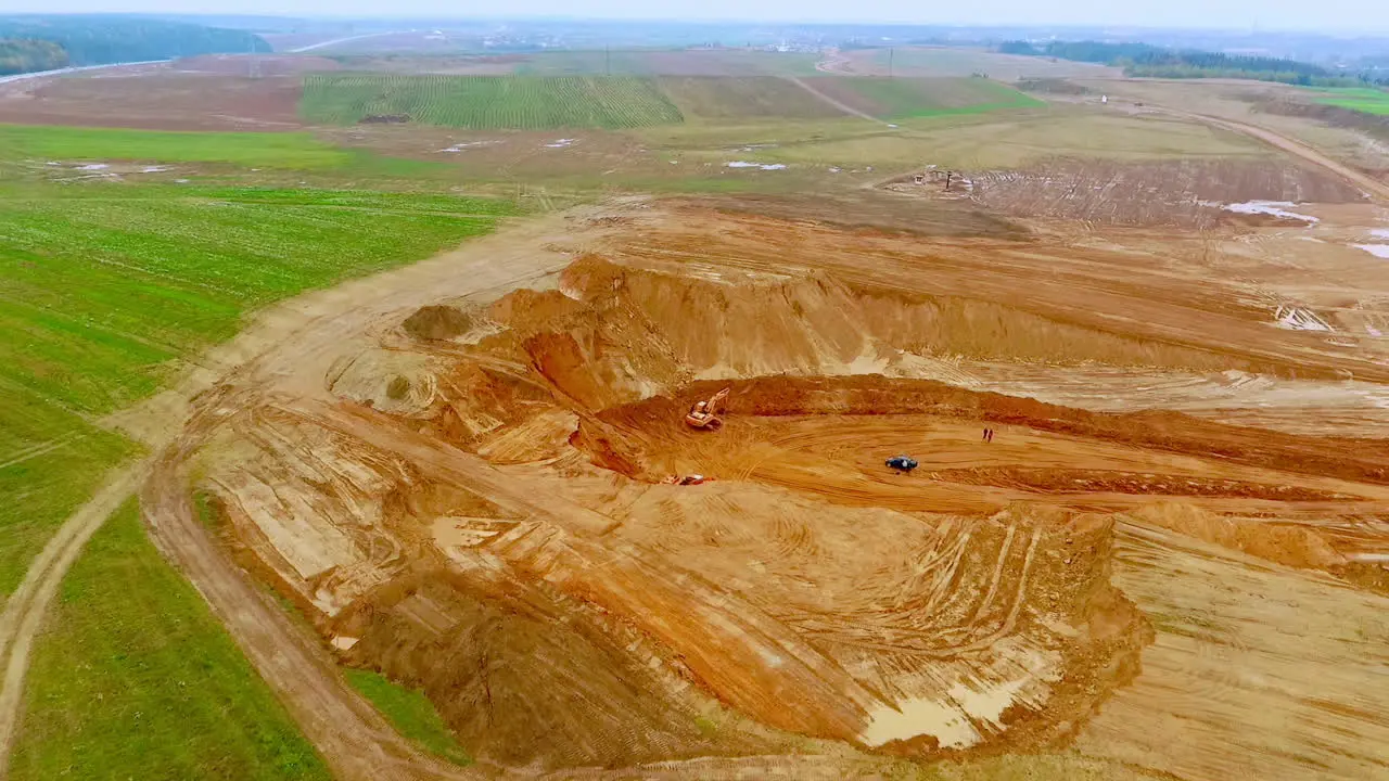 Mining industry Sand mining in quarry Mining equipment working in sand quarry