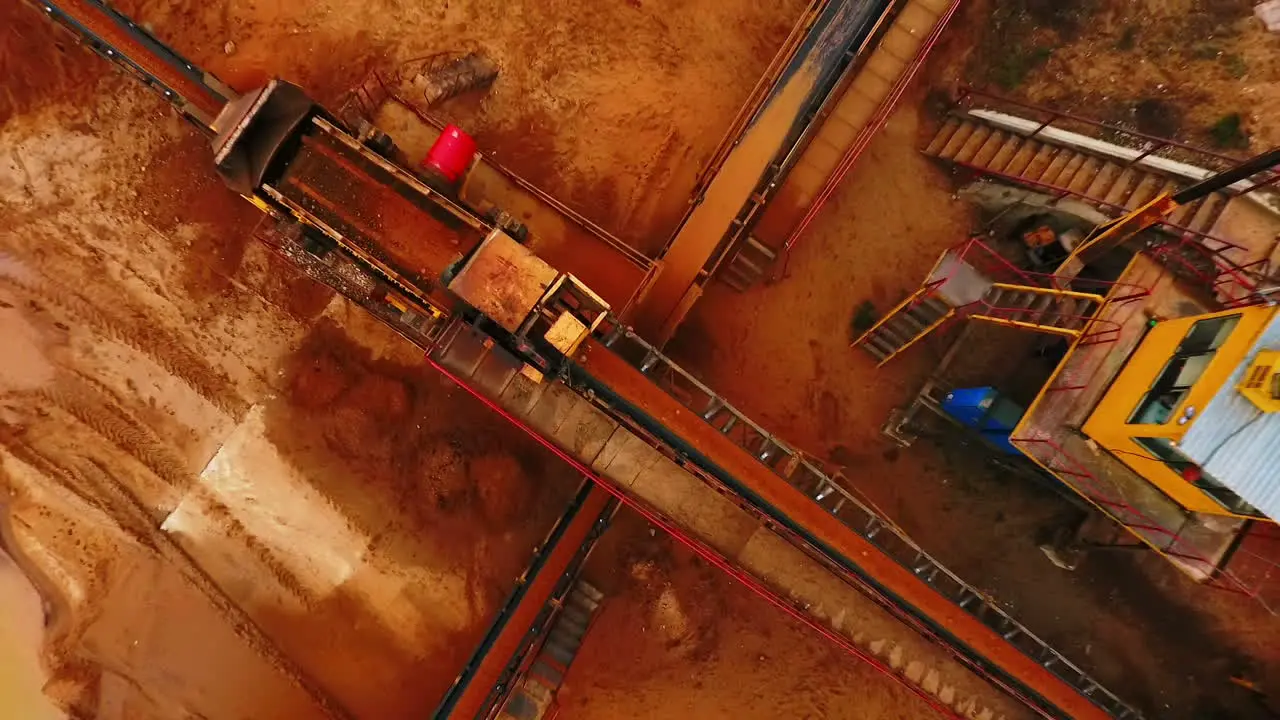 Mining industry Process of sorting sand on mining conveyor belt