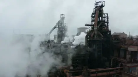 Drone Shot Orbiting Port Talbot Steel Manufacturing Plant 35