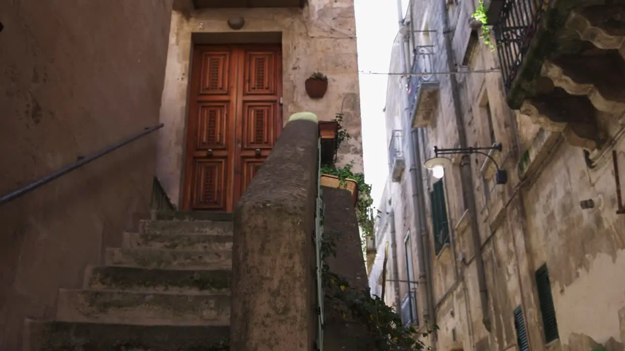 Matera Itlay looking up stairwell to home