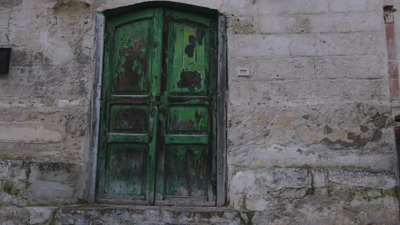 Matera Italy Green door and wall