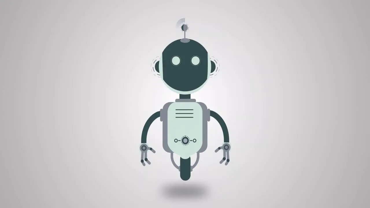 Animation of ai robot icon on white background