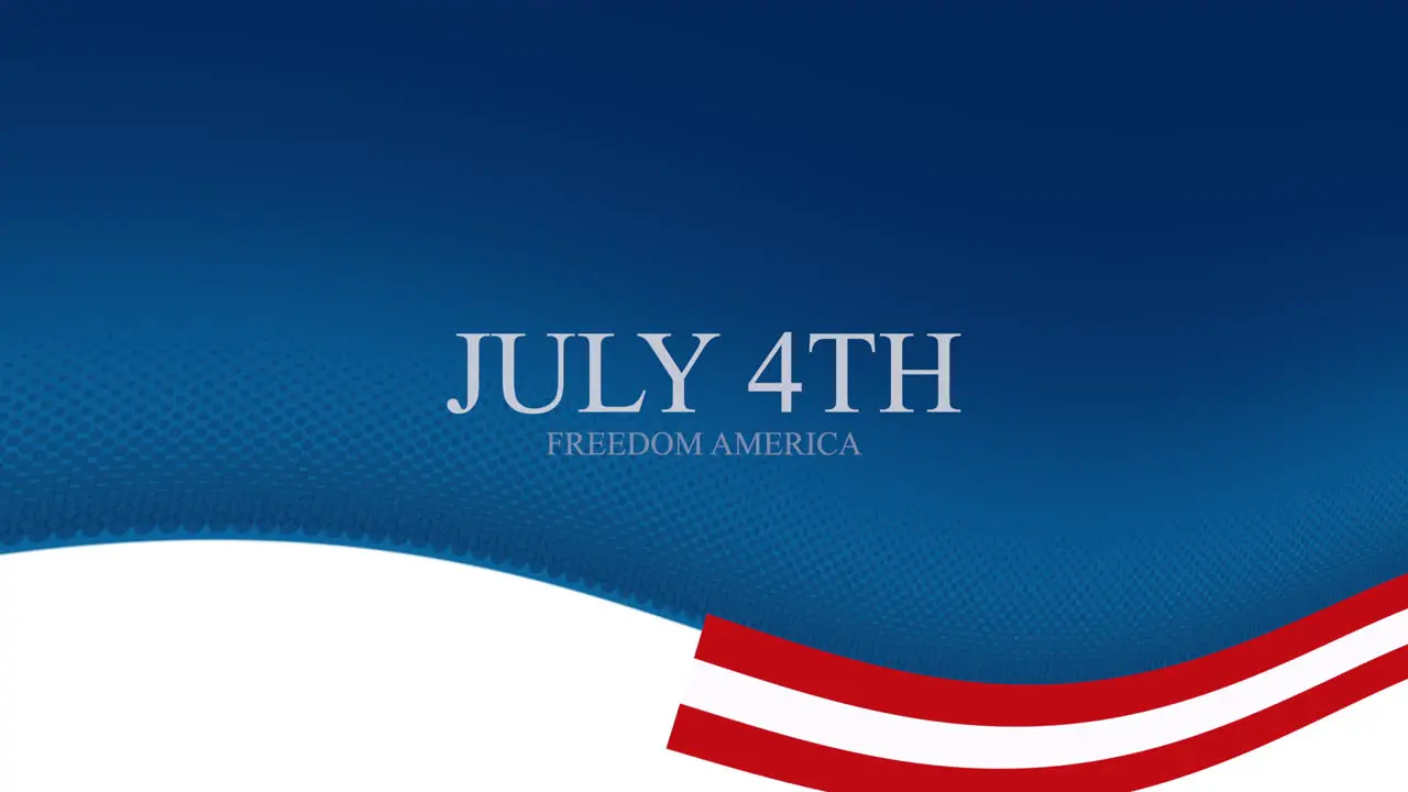 Animated closeup text July 4th on holiday background 21