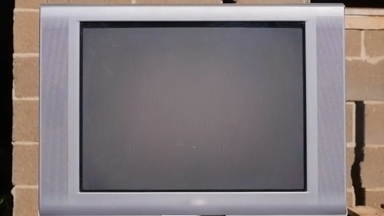 Eggs Thrown at Old Silver TV