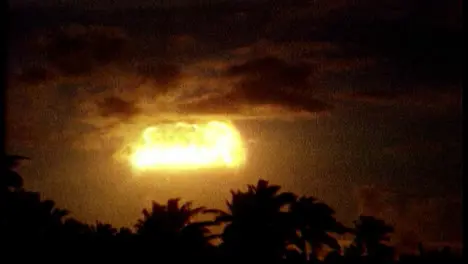 Archive Clip of Nuclear Bomb Detonation in Tropical Setting