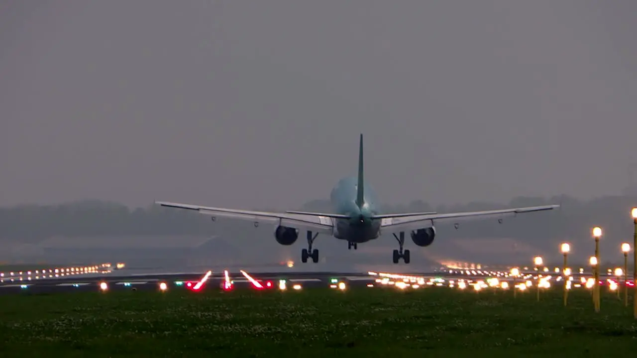 Plane Landing From Behind