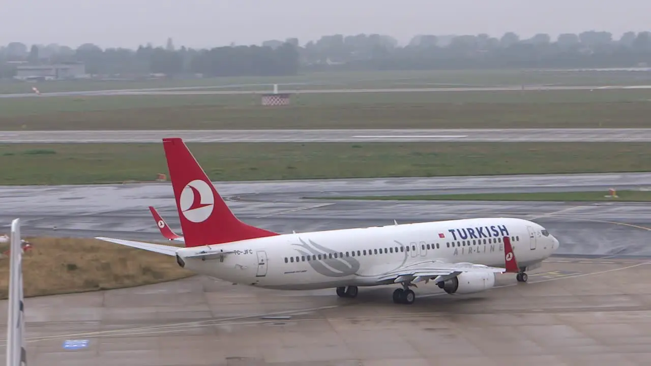 Turkish Airlines Plane taxing